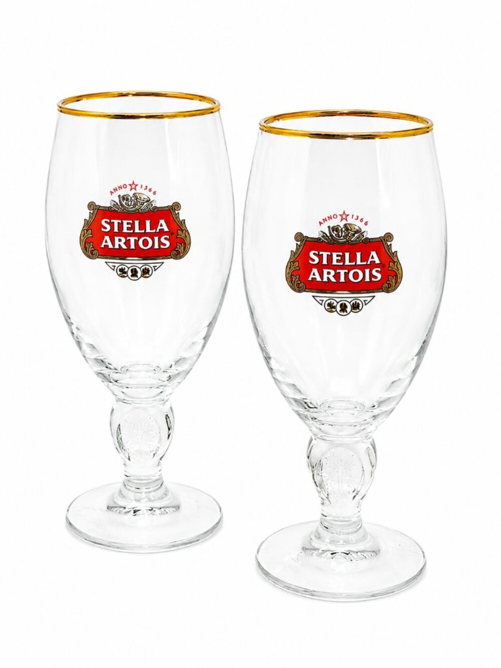 Stella Artois Gold Rim Beer Goblet – Clear Belgian Ale Chalice Glasses